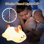 Cute bunny night light with 30-min timer, soothing glow for kids’ bedtime, cozy sleep aid