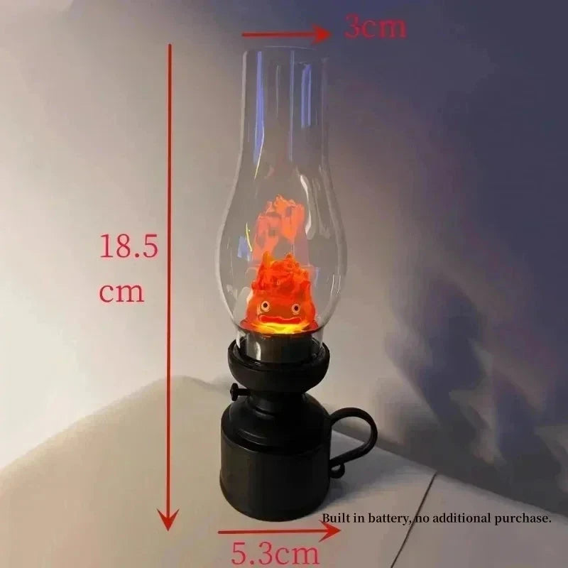 18.5cm LED flame lamp with built-in battery, cozy ambient light for home decor